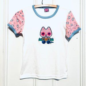 RARE "Hello Kitty Go-Kart" T-Shirt by FINE - Gingham & Glitter Heat Transfer